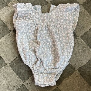 Zara Blue and White Floral Kids One Piece